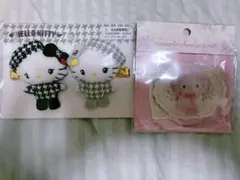 【新品未開封】 ハローキティ ヘアクリップセット(モノクロガーリーふたごコーデ)
