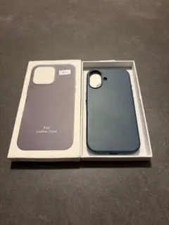 新品 iPhone17 レザーケース ブルー ネイビー 純正互換