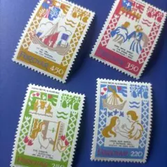 5147 外国切手 フォロー諸島 1982年 中世のダンスソング 4種セット