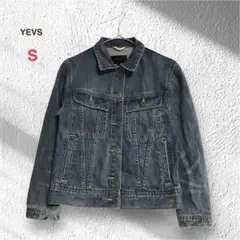 イーブス デニムジャケット Gジャン S 綿100% インディゴブルー