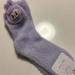 ラブブ 薄紫色ウサギデザインソックス