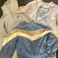 キッズ　おまとめ3点　トレーナー　水色系　130