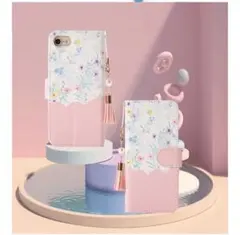 iPhoneケース 手帳型 ピンク カード収納 スタンド機能付き