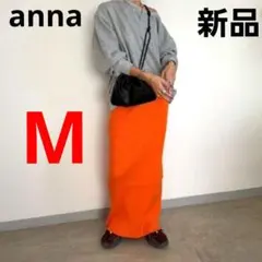 新品 anna ナロースカート リブニット しまむら M オレンジのサムネイル