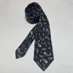 FRANCO BASSI ダークブラウン×ネイビー ペイズリー ネクタイ