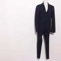 COMME CA MEN 3ピーススーツ ネイビー ストライプ S（F23）