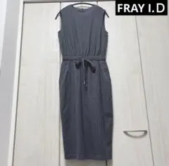 FRAY I.D 1サイズ　グレー　ストライプ　ノースリーブワンピース
