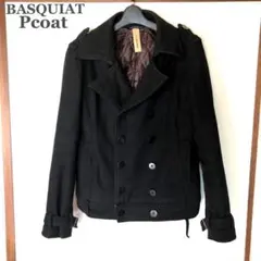 ウール混メンズPコート中綿キルティングショート丈