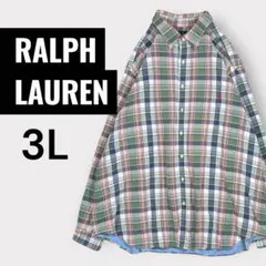 Ralph Lauren 長袖シャツ チェック BD ポニー刺繍 大きいサイズ