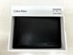 【新品未使用】カルバンクライン2折カード入付財布7967096BK レザー 箱入