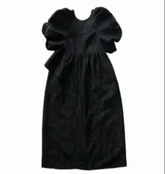 ANDRESD bubble sleeve jacquard dress