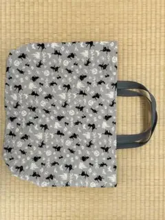 入園、入学に！手作り動物柄キルティングバッグ グレー