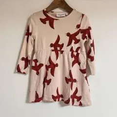 s*n様 mini rodini トリ柄ワンピース ベビー92/98のサムネイル