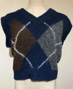 ZARA ダイヤ柄 ニットベスト アーガイル柄　Ｍサイズ