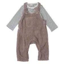 petit main プティマイン サロペット ボア 80 秋冬 ロンパース