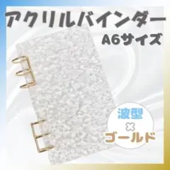 シール帳バインダー ゴールドリング 手帳 透明 波型　A6サイズ