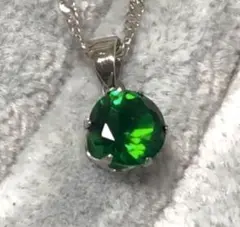 グリーン エメラルド シルバー925刻印 ネックレス　artificial