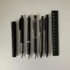 黒系 文房具セット クルトガ 製図用シャープペン 6本セット