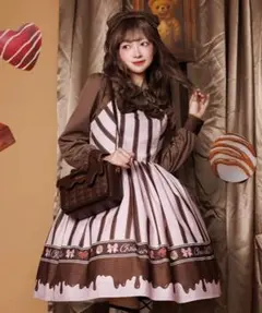 axes femme Chalmiere ボンボンショコラ柄ワンピース（茶） - メルカリ