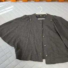 オリジナル グレー ノーカラージャケット フリーサイズ