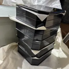茶道　渕高　八角形 重箱 5段セット 黒塗り