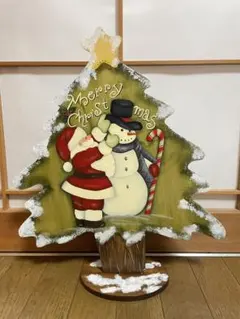ハンドメイド　クリスマス　木製置物