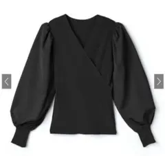 【美品】GRL 袖切り替えカシュクールニットトップス