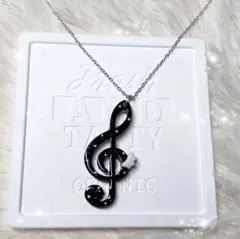 ウィッシュコア 音符ネックレス໒꒱白ドット black 韓国 y2k 平成女児