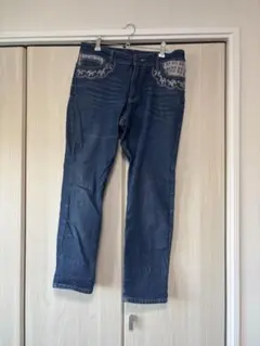 アクシーズファム axes femme デニムパンツ Lサイズ 花柄 刺繍