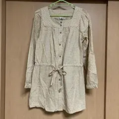 ミセス　ギンガムチェック長袖チュニック　hope feel