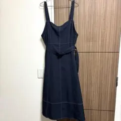 キャミロングワンピース ウエストベルト付き