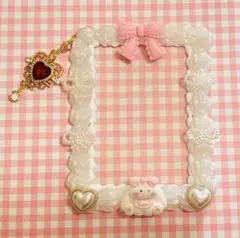 トレカケース ホイップデコ B8 チャーム付き うさぎ リボン ハート ピンク