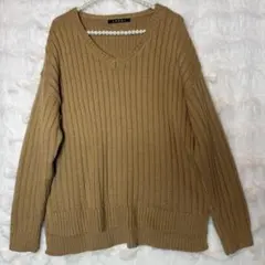 INGNI｜ブラウン ニットトップス 大人可愛いリブ編みセーター秋冬茶色