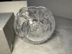 クリスタルガラス 花瓶 ボール型 15cm