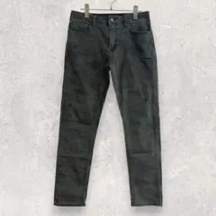 ユニクロ パンツ M カーキ 迷彩柄 ストレッチ スキニー シンプル メンズ