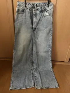 アシメトリー ワイドデニムパンツ