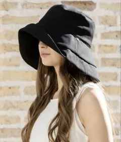 帽子 レディース完全遮光 遮光100% UVカット 折りたたみ あご紐