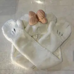 ディズニー ミニー マフラーファンキャップ ホワイト　白