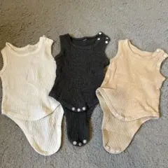 ノースリーブロンパース3点セット