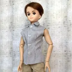 ハルトくんリカちゃんボーイフレンドYMY25ボディ　ノースリーブシャツストライプ