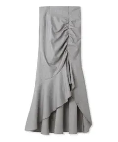 【美品】SNIDEL 0 シャーリングスリットマーメイドスカート MIX グレー