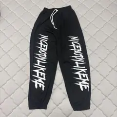 ダンス　NICEBODYLIKEME ロゴ入り スウェットパンツ 黒M sizeのサムネイル
