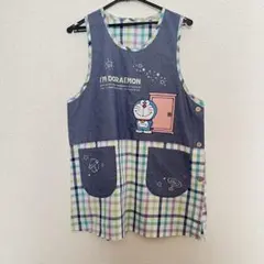 【即購入OK】ドラえもん エプロン　保育士　チェック柄