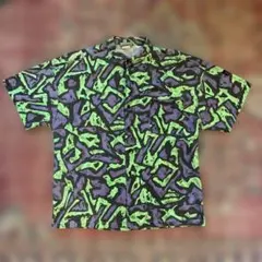80s 90s ジミーズ　JIMMY'Z 半袖シャツ 総柄 コットン Lサイズのサムネイル