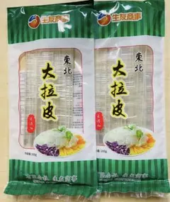 【2袋セット】東北大拉皮 东北大拉皮 話題の極太中国春雨 タンミョンのサムネイル