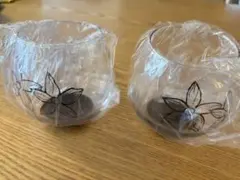 GIVENCHY 花模様のガラスグラス 2個セット