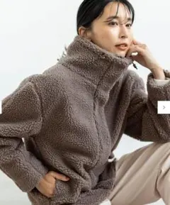 ボア ハイネック ジャケット　ボアスタンドカラーブルゾン　エニファム