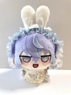 ぬい服♡ヘッドドレス にじまるっと ちびぐるみ 水色 ブルー ねこ