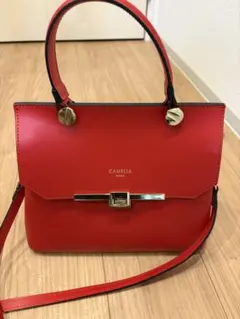 CAMELIA ROMA ハンドバッグ 2WAYレザーショルダーバッグ 赤 - メルカリ