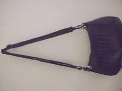 クロコダイル風ショルダーバッグ 黒